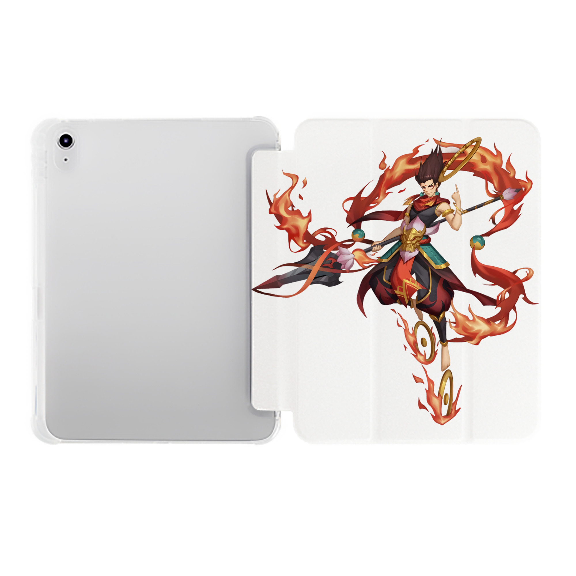 （画像用） Ne Zha 2 ナタ 魔童の大暴れ IPad ケース ペン収納付き 三つ折りスタンド PUレザー×シリコン 対応機種9.5/10.5/10.9インチ